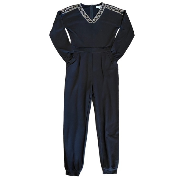 EUC Piper & Scoot Black Jumper embroidered trim - Picture 1 of 9